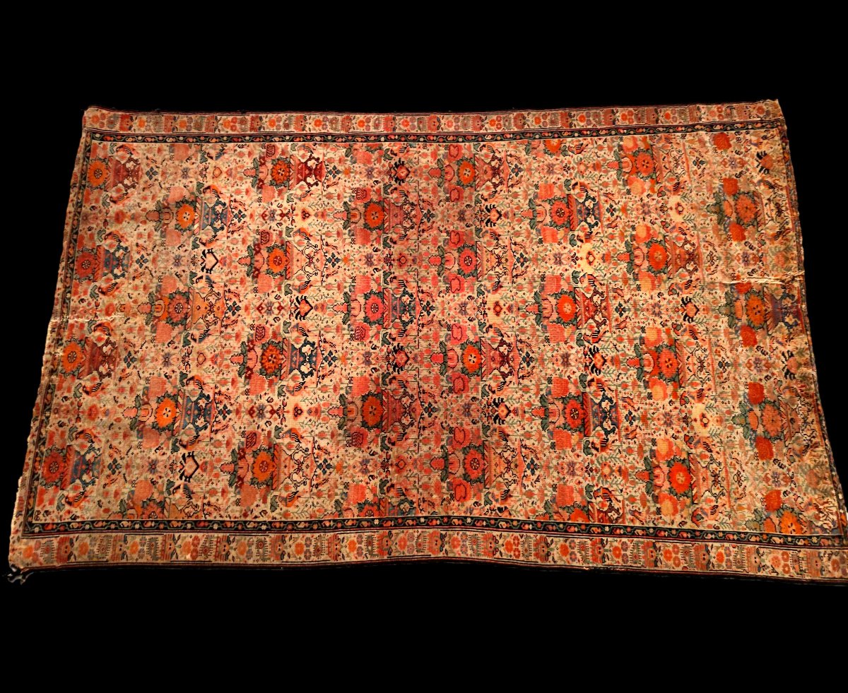 Tapis Afshar floral, 120 x 188 cm, noué main, dynastie Kadjar en Iran, 1890 - 1920, à restaurer-photo-2