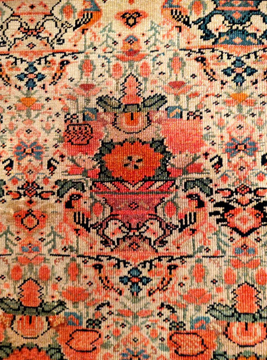 Tapis Afshar floral, 120 x 188 cm, noué main, dynastie Kadjar en Iran, 1890 - 1920, à restaurer-photo-3