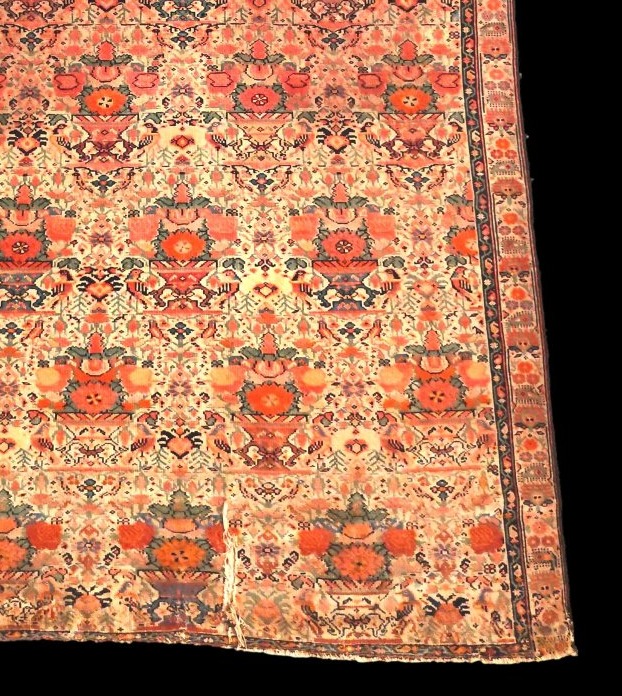 Tapis Afshar floral, 120 x 188 cm, noué main, dynastie Kadjar en Iran, 1890 - 1920, à restaurer-photo-3