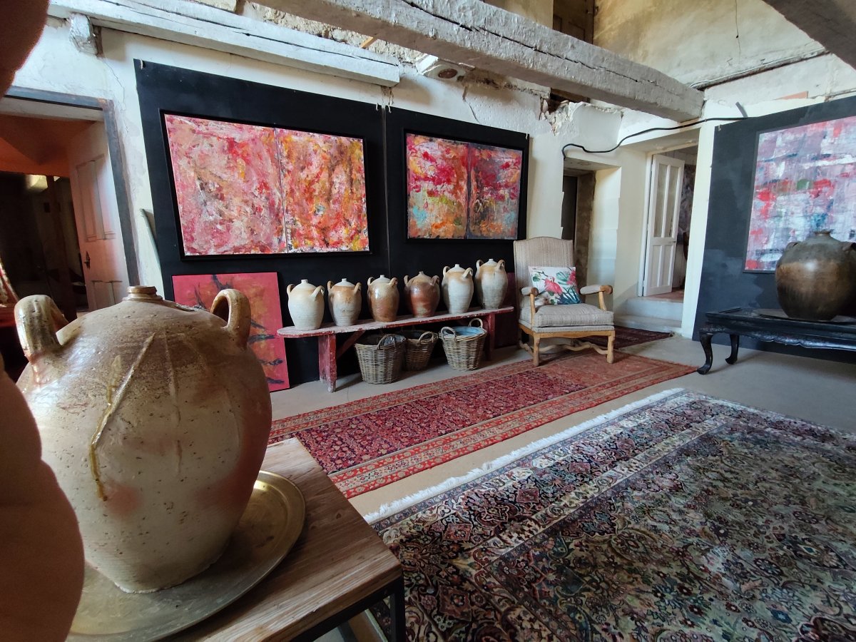Kilim tableau Maria Domanska, Pologne, 80 x 150 cm, vers 1970 - 1980, laine et lin , parfait -photo-2