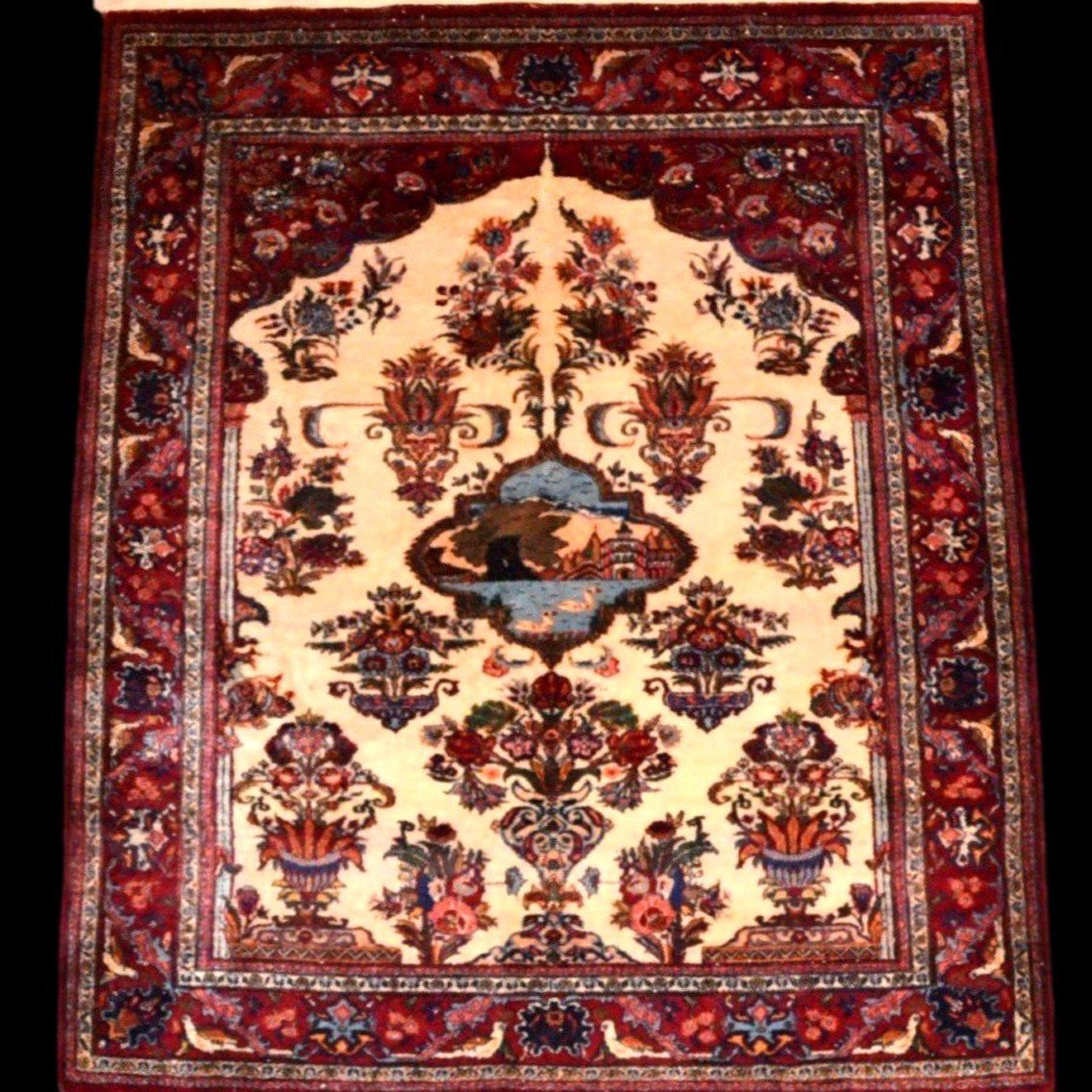 Kilim tableau Maria Domanska, Pologne, 80 x 150 cm, vers 1970 - 1980, laine et lin , parfait -photo-5