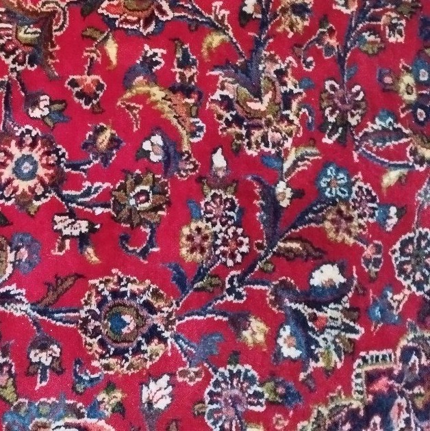 Floral Kashan Rug, 295 X 378 Cm, Hand-knotted Kork Wool From Iran, 1980, In Perfect Condition-photo-6