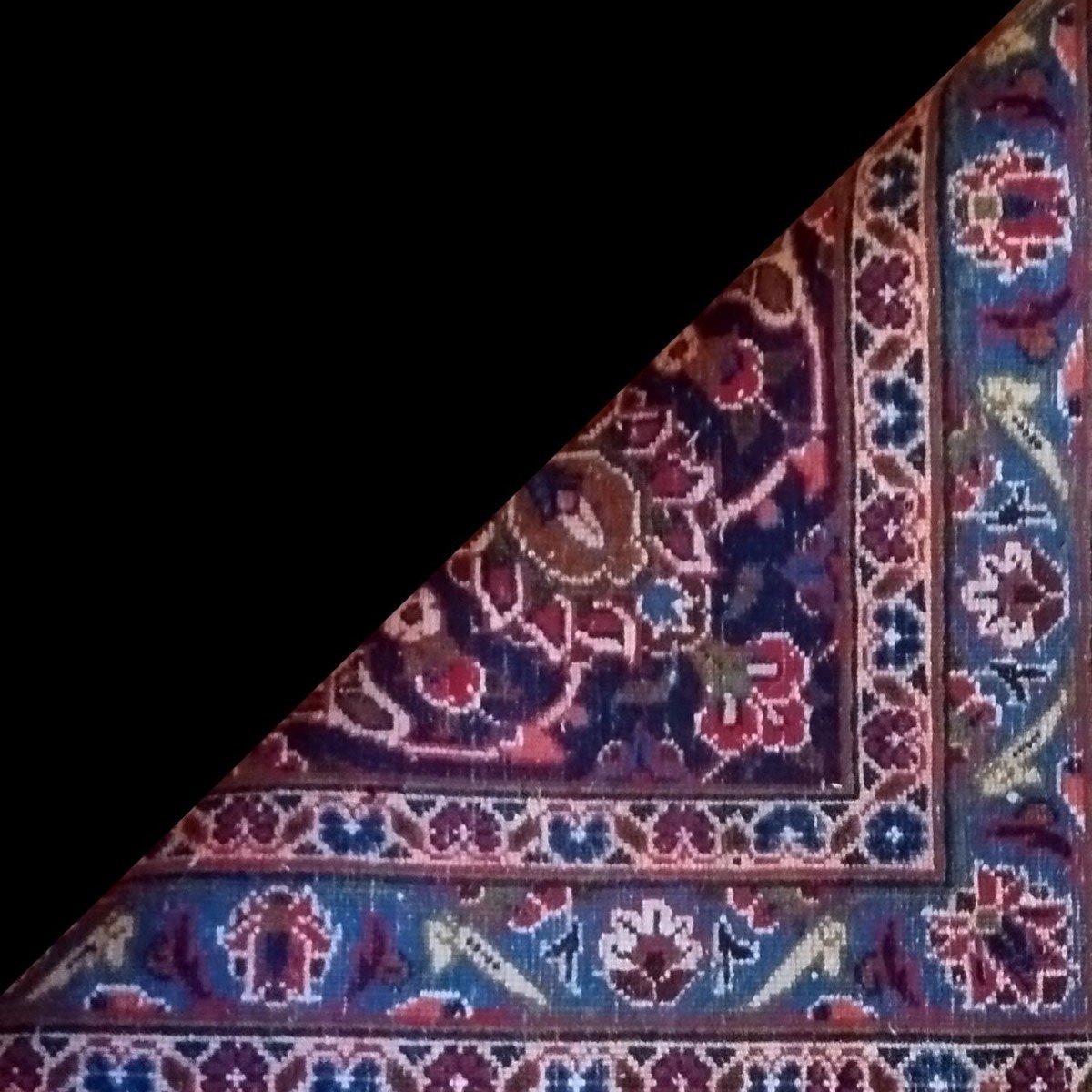 Floral Kashan Rug, 295 X 378 Cm, Hand-knotted Kork Wool From Iran, 1980, In Perfect Condition-photo-8