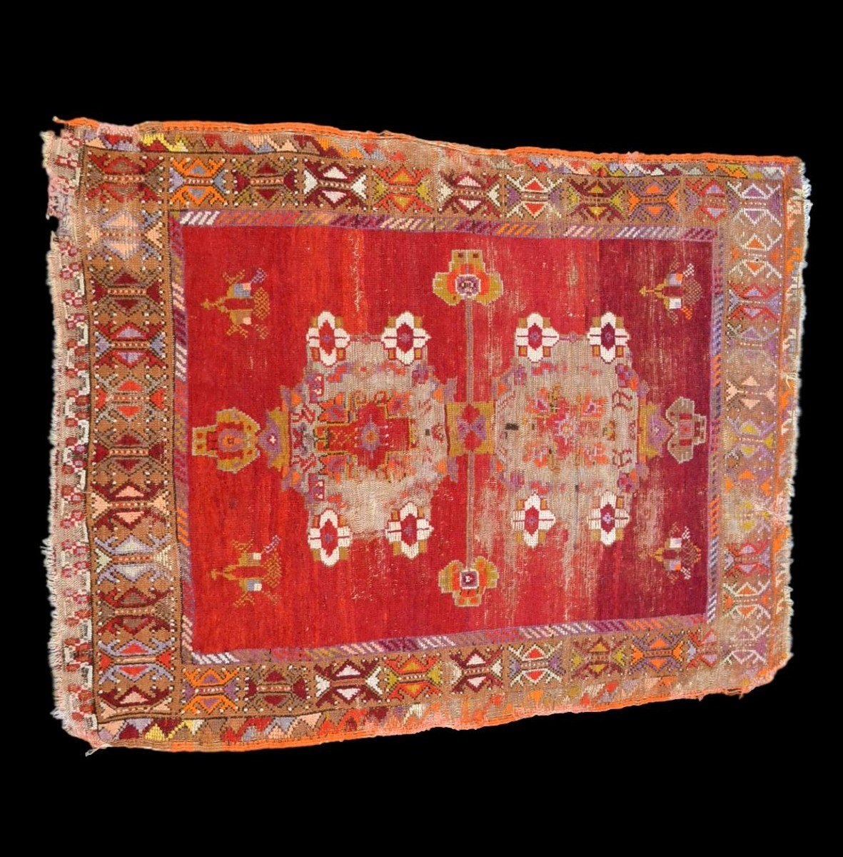 çal-zeyve Rug, 115 X 155 Cm, Hand-knotted Wool From Anatolia, Turkey, Late 18th Century–19th Century-photo-3