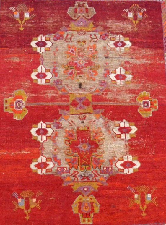 çal-zeyve Rug, 115 X 155 Cm, Hand-knotted Wool From Anatolia, Turkey, Late 18th Century–19th Century-photo-4