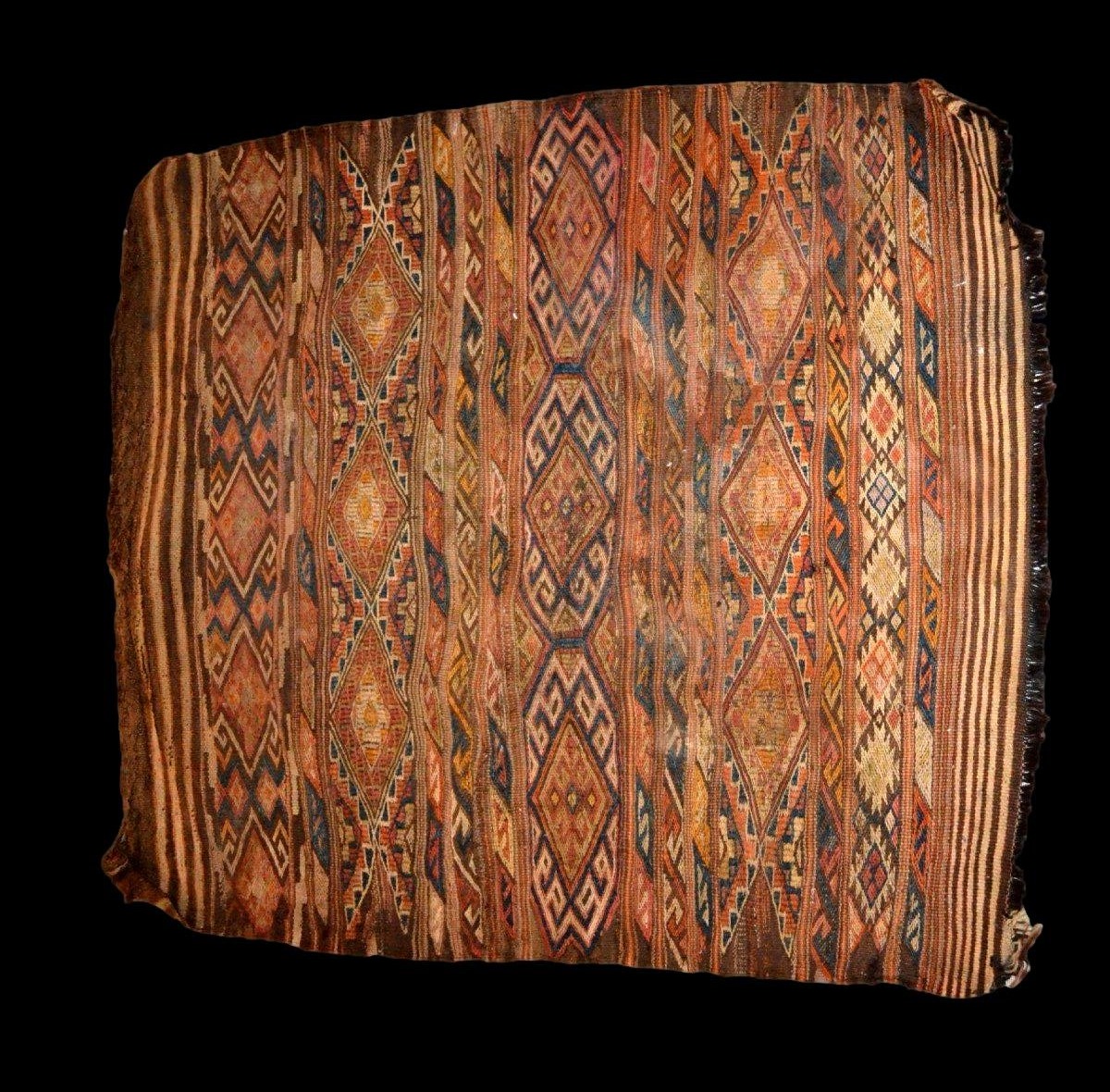 Mafrash, Shahsavan Kilim From The Moghan Tribe, 97 X 112 Cm, Wool/wool, Woven In The Sumak Style, 19th Century-photo-3