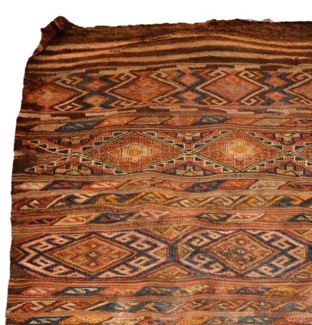 Mafrash, Shahsavan Kilim From The Moghan Tribe, 97 X 112 Cm, Wool/wool, Woven In The Sumak Style, 19th Century-photo-4