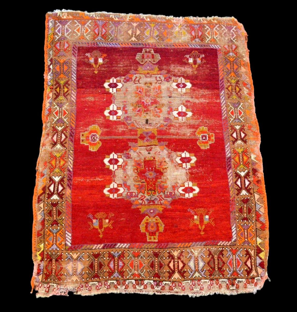 Kilim tableau d'Olekay, "le hun", Pologne, 75 x 100 cm, vers 1970, laine et lin , parfait état-photo-6