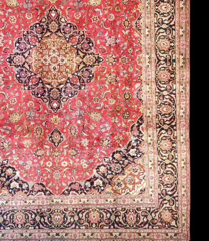 Kashmar Rug, 290 X 395 Cm, Hand-knotted Kork Wool, Made In Iran Around 1980–1990, In Perfect Condition-photo-3