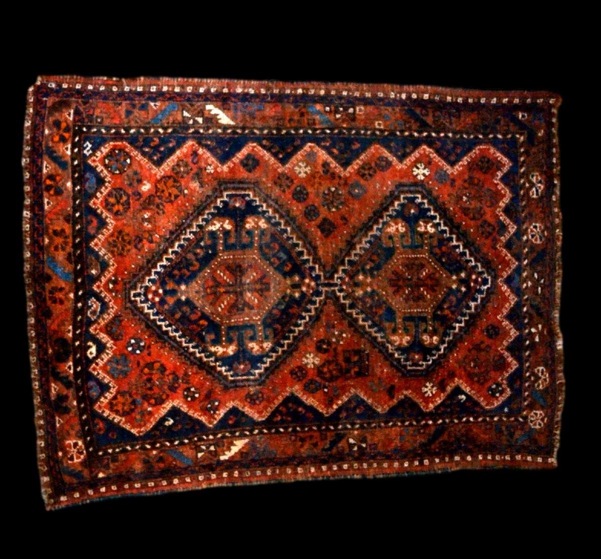 Tapis Gashghaï, 115 x 152 cm, laine sur laine nouée main en Iran vers 1900 - 1920-photo-2