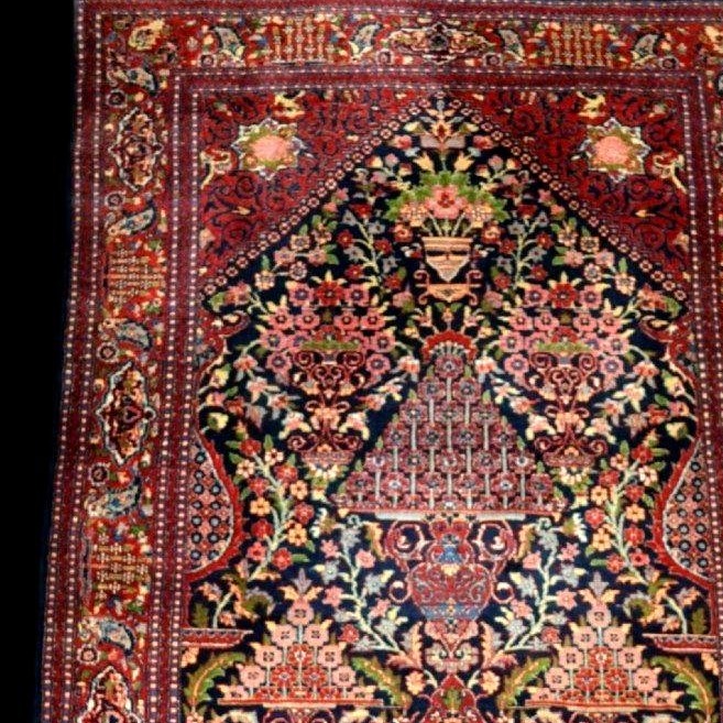 Floral Kashan Rug, 128 X 202 Cm, Hand-knotted Kork Wool, Made In Iran Around 1950, In Perfect Condition-photo-2