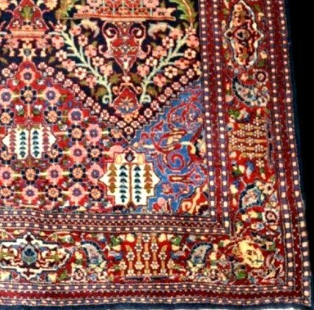 Floral Kashan Rug, 128 X 202 Cm, Hand-knotted Kork Wool, Made In Iran Around 1950, In Perfect Condition-photo-7