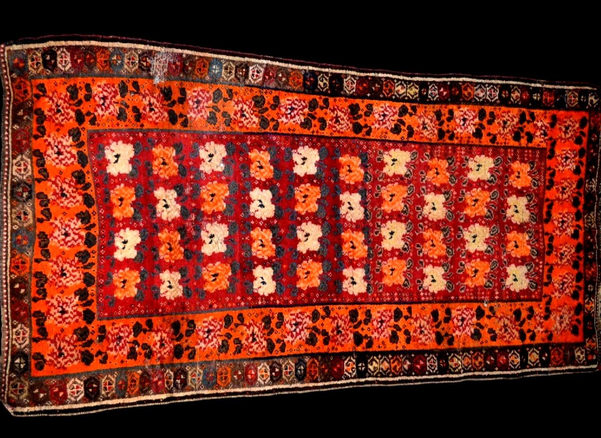 Gabbeh Rug, 129 X 247 Cm, Wool On Wool, Hand-knotted In Iran, Early 20th Century-photo-2