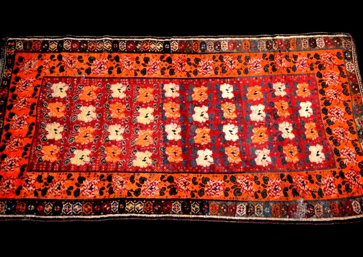 Gabbeh Rug, 129 X 247 Cm, Wool On Wool, Hand-knotted In Iran, Early 20th Century-photo-3