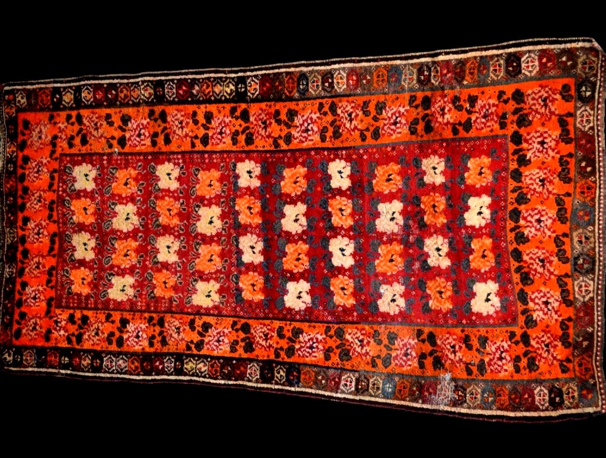 Gabbeh Rug, 129 X 247 Cm, Wool On Wool, Hand-knotted In Iran, Early 20th Century-photo-4