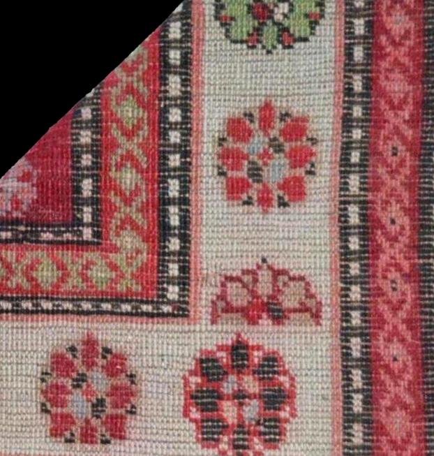 Tapis de prière Kazak, 113 x 152 cm, laine nouée main au Caucase , 1860 - 1900, bon état -photo-3