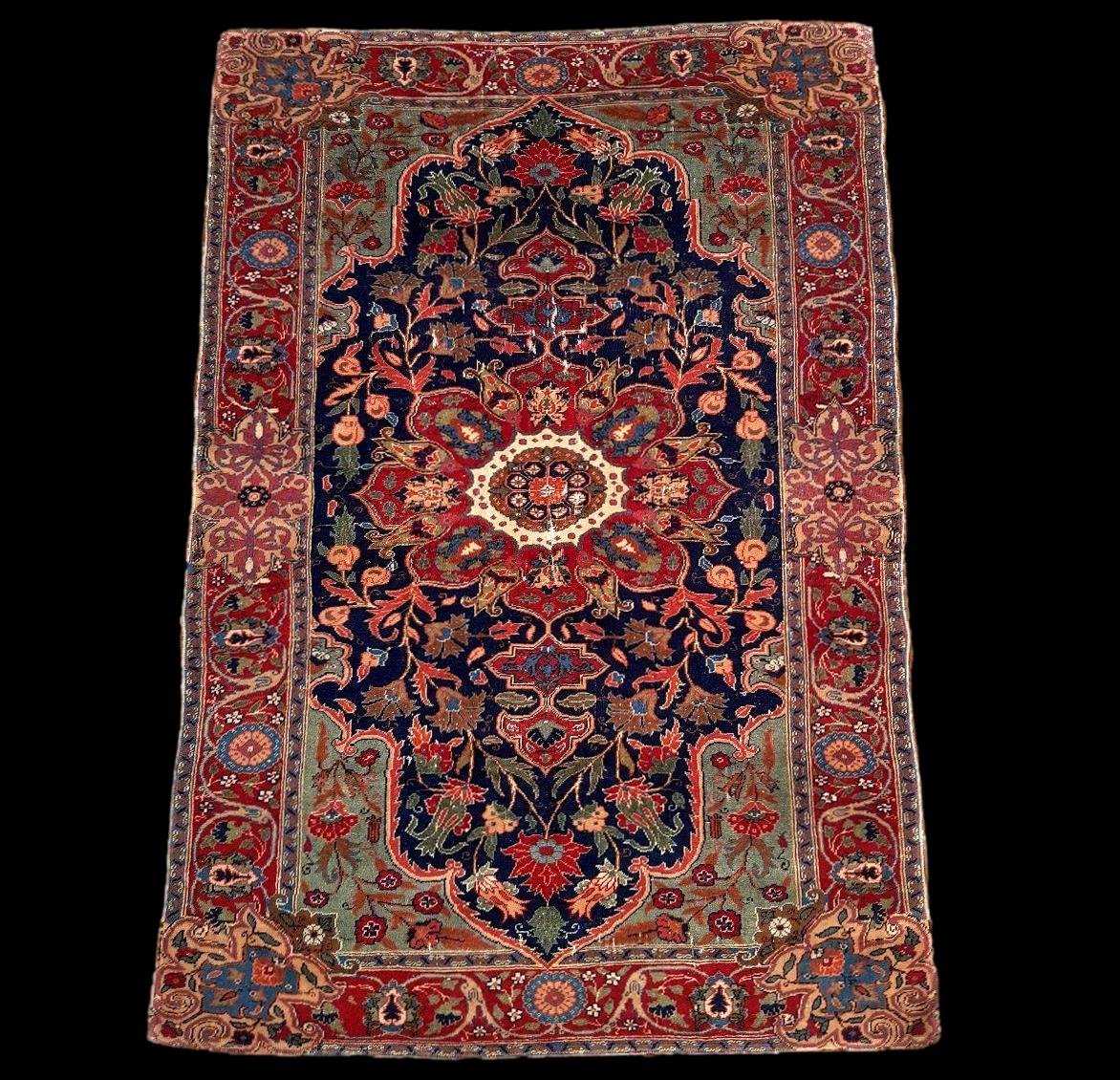 Tapis de prière Kazak, 113 x 152 cm, laine nouée main au Caucase , 1860 - 1900, bon état -photo-8