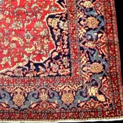 Tapis Ispahan, 145 x 202 cm, laine et soie nouées main sous la dynastie Kadjar, très bon état-photo-5