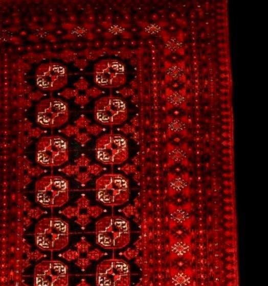 Tapis Afghan, 100 x 192 cm, laine sur laine nouées main en Afghanistan vers 1970, parfait état-photo-4