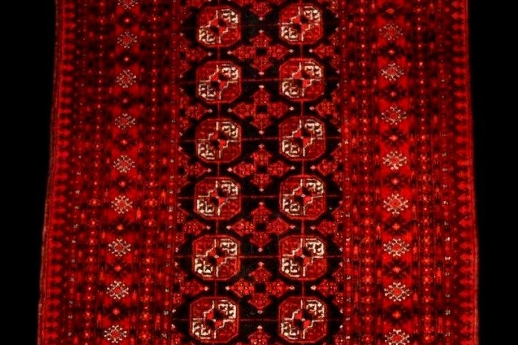 Tapis Afghan, 100 x 192 cm, laine sur laine nouées main en Afghanistan vers 1970, parfait état-photo-1