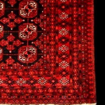 Tapis Afghan, 100 x 192 cm, laine sur laine nouées main en Afghanistan vers 1970, parfait état-photo-4