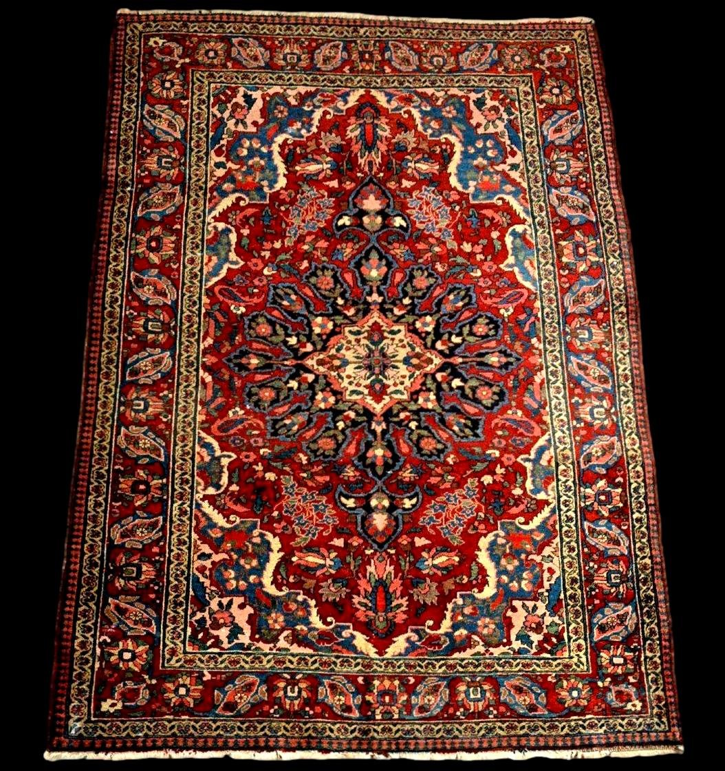 Tapis de Mechkabad, 149 x 212 cm, laine nouée main, Iran première début du XXème siècle 1900-30-photo-3