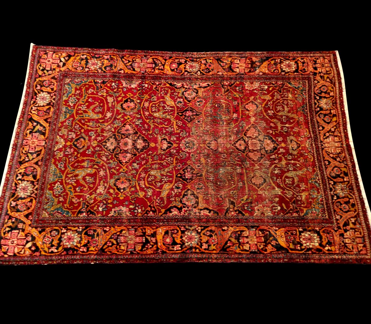 Ispahan Rug, 132 X 196 Cm, Hand-knotted Wool And Silk From The Qajar Dynasty, Collection-photo-2