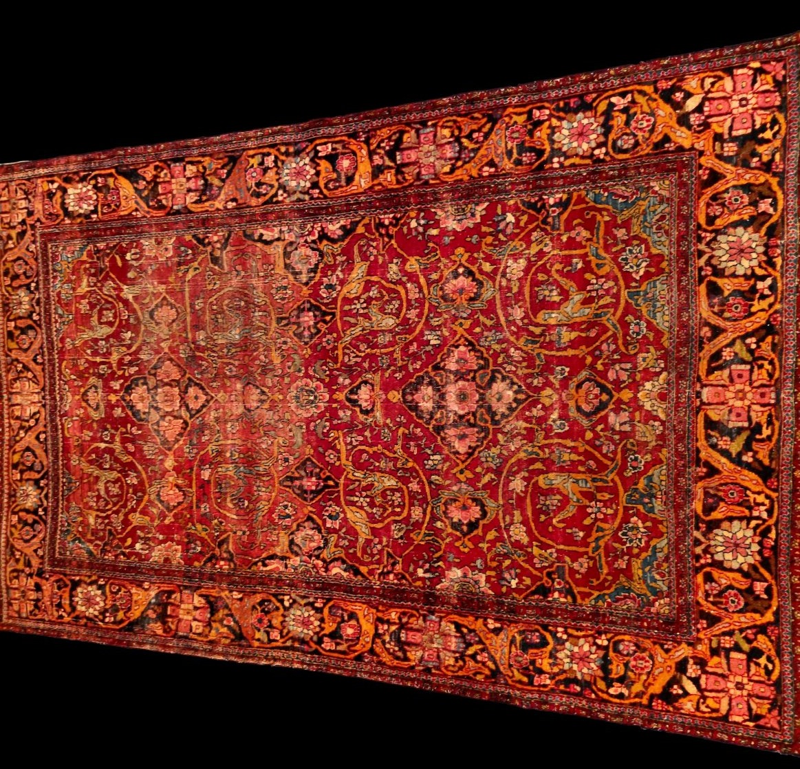 Ispahan Rug, 132 X 196 Cm, Hand-knotted Wool And Silk From The Qajar Dynasty, Collection-photo-4