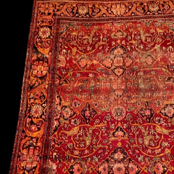Ispahan Rug, 132 X 196 Cm, Hand-knotted Wool And Silk From The Qajar Dynasty, Collection-photo-1