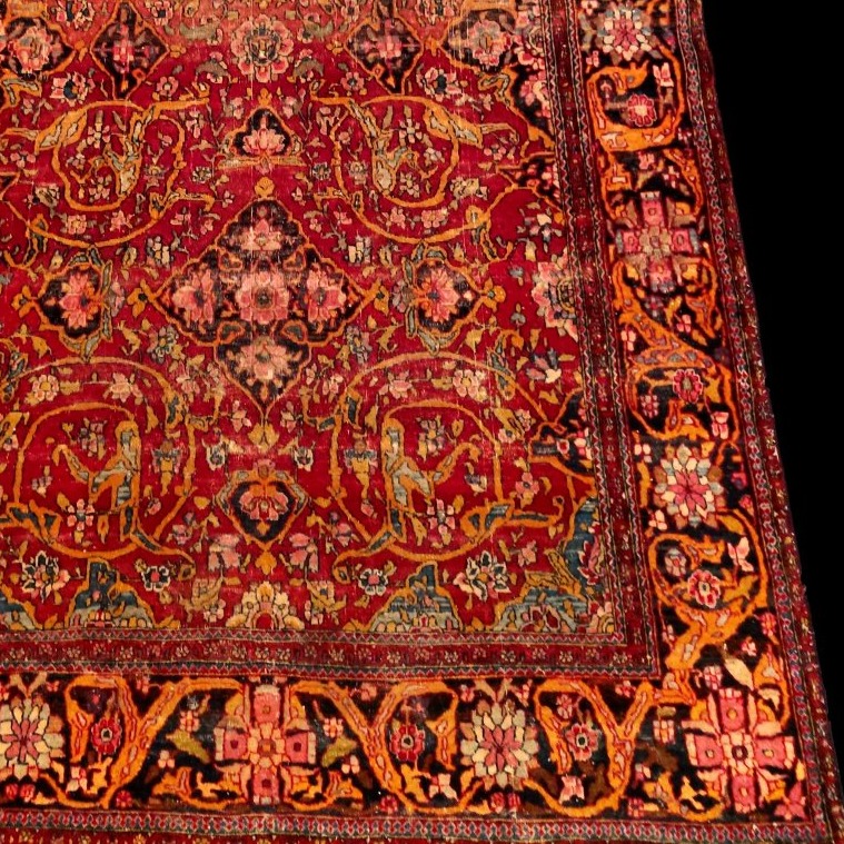 Ispahan Rug, 132 X 196 Cm, Hand-knotted Wool And Silk From The Qajar Dynasty, Collection-photo-4