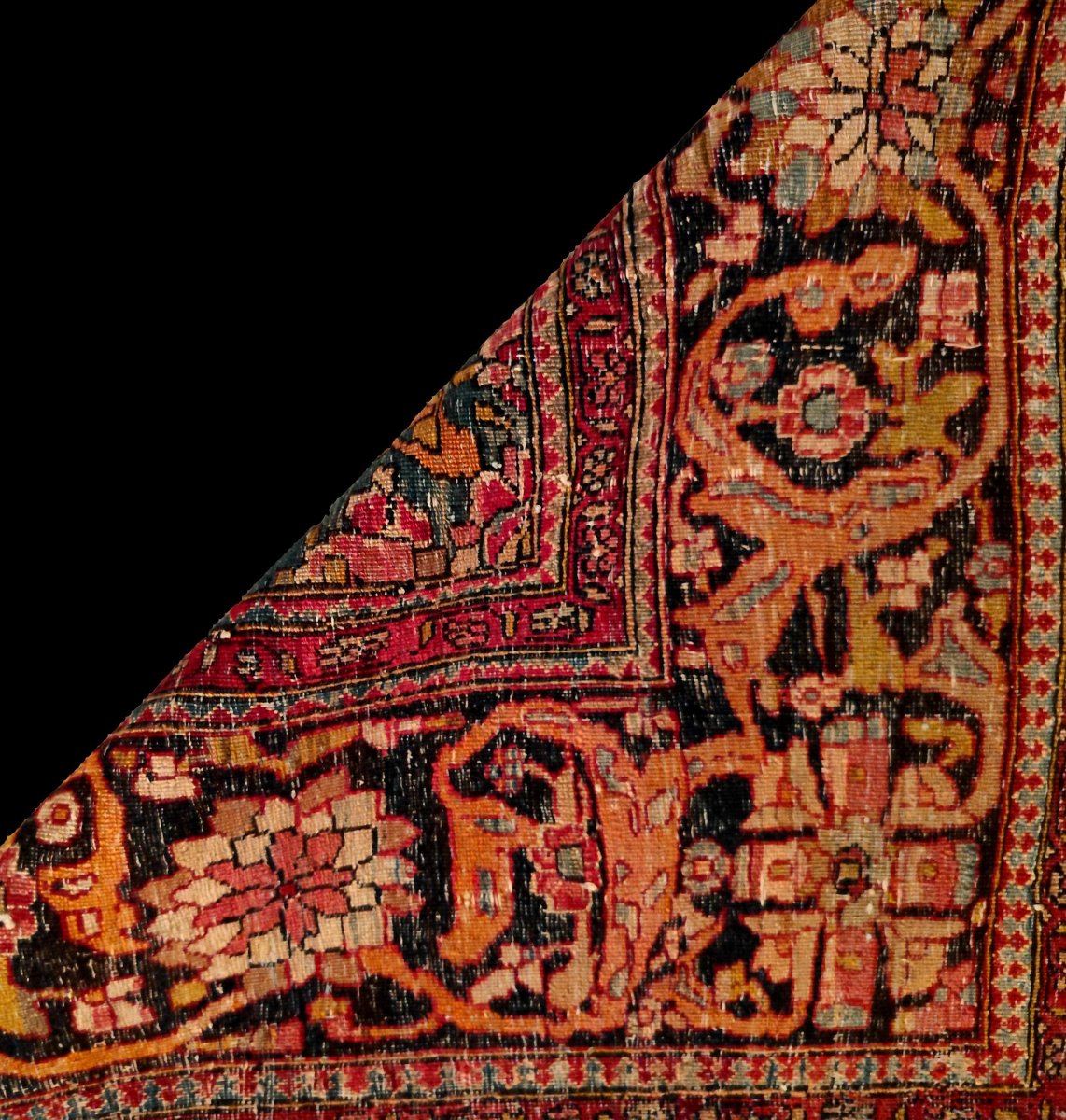 Ispahan Rug, 132 X 196 Cm, Hand-knotted Wool And Silk From The Qajar Dynasty, Collection-photo-8
