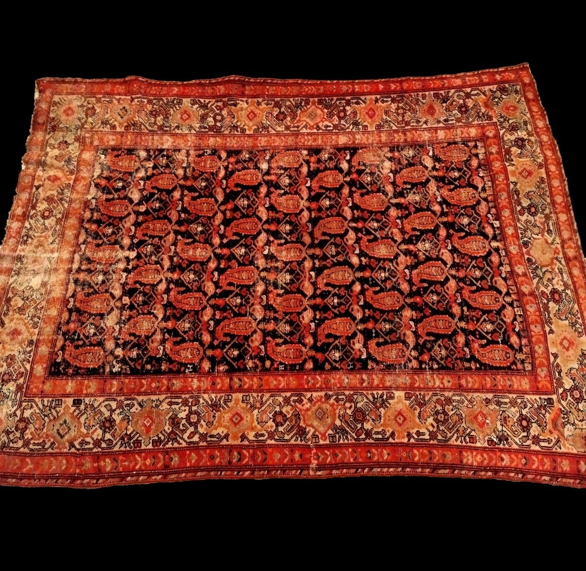 Tapis Afshar, 145 x 200 cm , laine nouée main en Iran, Dynastie Kadjar, XIXème siècle-photo-3