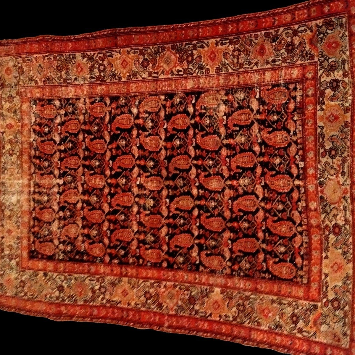 Tapis Afshar, 145 x 200 cm , laine nouée main en Iran, Dynastie Kadjar, XIXème siècle-photo-4