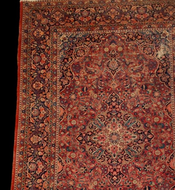 Floral Kashan Rug, 132 X 202 Cm, Finely Hand-knotted Wool From Iran, Mid-20th Century-photo-1
