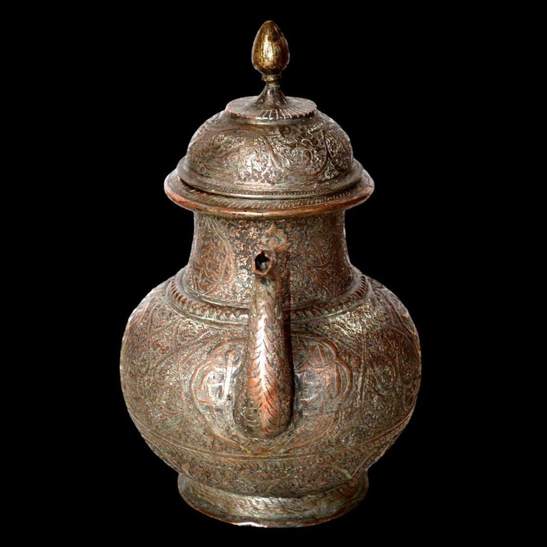 Aiguière en bronze ouvragé,  Aftabé, Asie centrale, de la seconde partie du XIXème siècle-photo-3