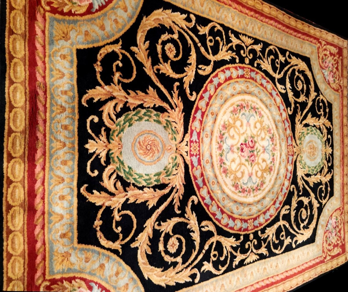 Rug, Hand-knotted Wool, In The Savonnerie Style, 223 X 300 Cm, Circa 1980, In Perfect Condition-photo-2