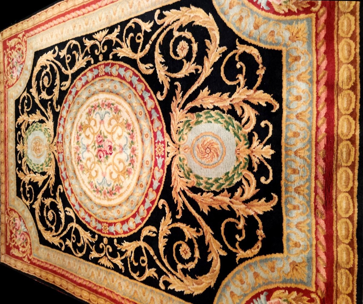 Rug, Hand-knotted Wool, In The Savonnerie Style, 223 X 300 Cm, Circa 1980, In Perfect Condition-photo-4