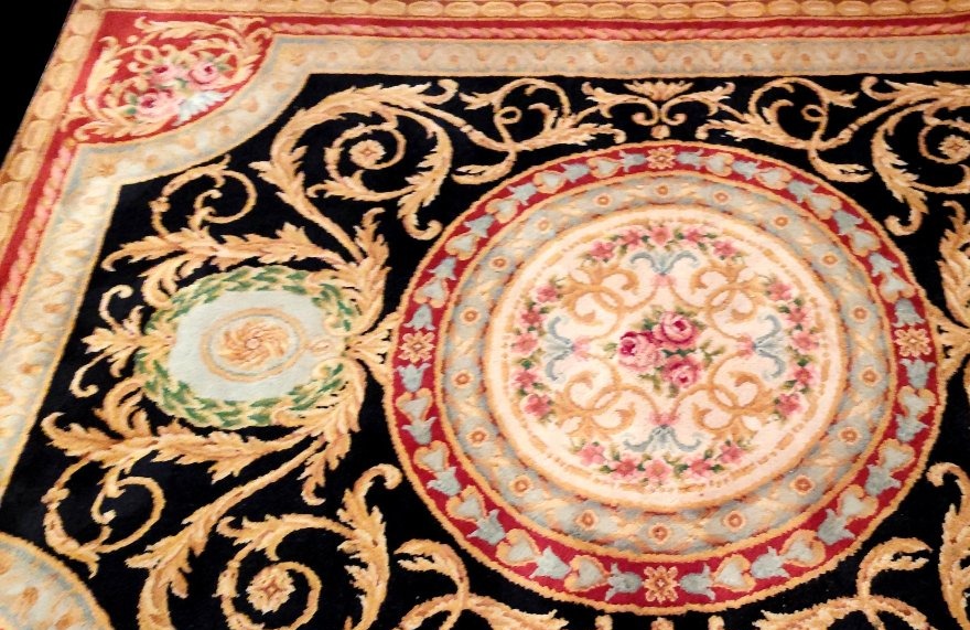 Rug, Hand-knotted Wool, In The Savonnerie Style, 223 X 300 Cm, Circa 1980, In Perfect Condition-photo-1