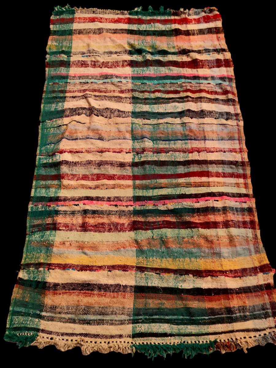 Tapis Boucharouite ancien, 135 x 230 cm, laine & coton, Maroc, 1960 - 1970, collection-photo-8