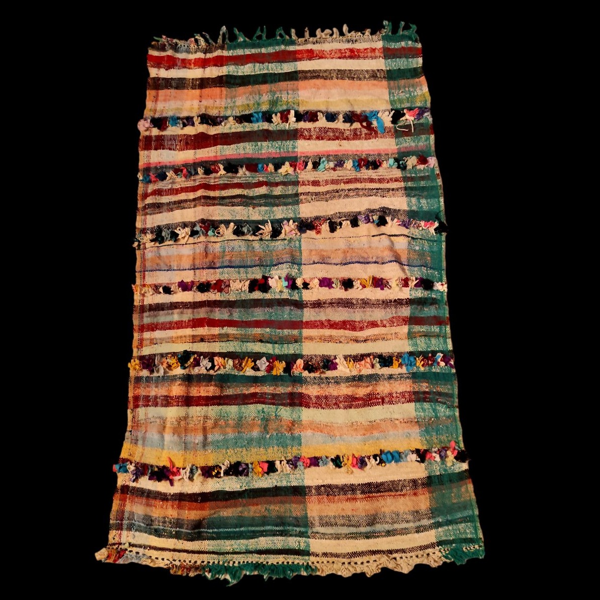Tapis Boucharouite ancien, 135 x 230 cm, laine & coton, Maroc, 1960 - 1970, collection