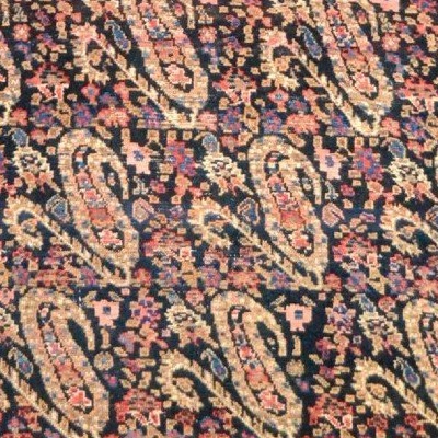 Tapis Senneh, 127 x 187 cm, laine nouée main sous la dynastie Kadjar, décor de botehs, XIXème S-photo-5