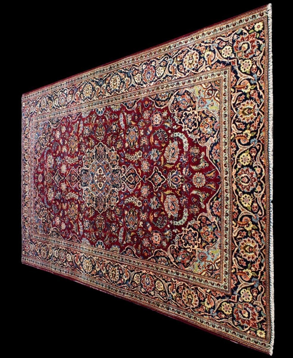 Tapis Sarough, 132 x 202 cm, laine kork nouée main en Iran vers 1930, très bel état-photo-4