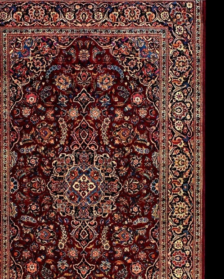 Tapis Sarough, 132 x 202 cm, laine kork nouée main en Iran vers 1930, très bel état-photo-3