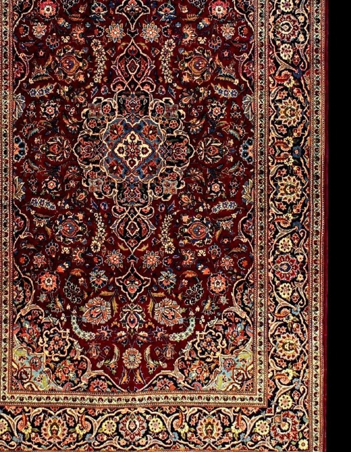 Tapis Sarough, 132 x 202 cm, laine kork nouée main en Iran vers 1930, très bel état-photo-5