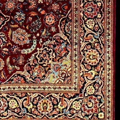 Tapis Sarough, 132 x 202 cm, laine kork nouée main en Iran vers 1930, très bel état-photo-6