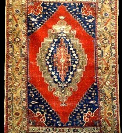 Tapis Kirman de présentation, 46 x 60 cm, laine & soie nouées main, 1880-1900, dynastie Kadjar-photo-5