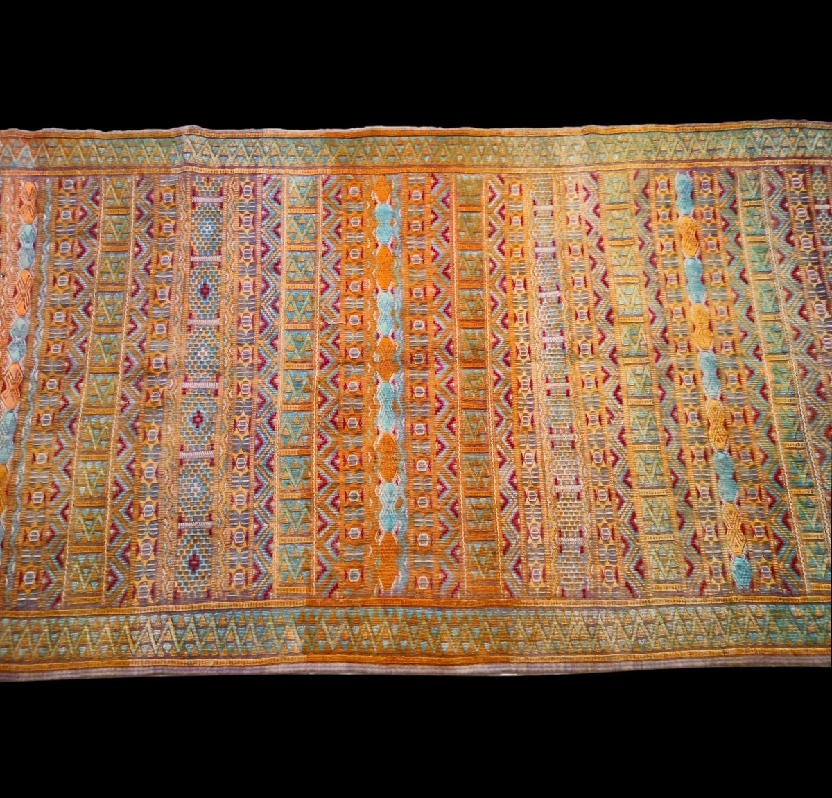 Khemisset Rug, Berber Kilim, Embroidered Hanbel, 98 X 168 Cm, Wool, Middle Atlas, Morocco, 1900–1930-photo-2