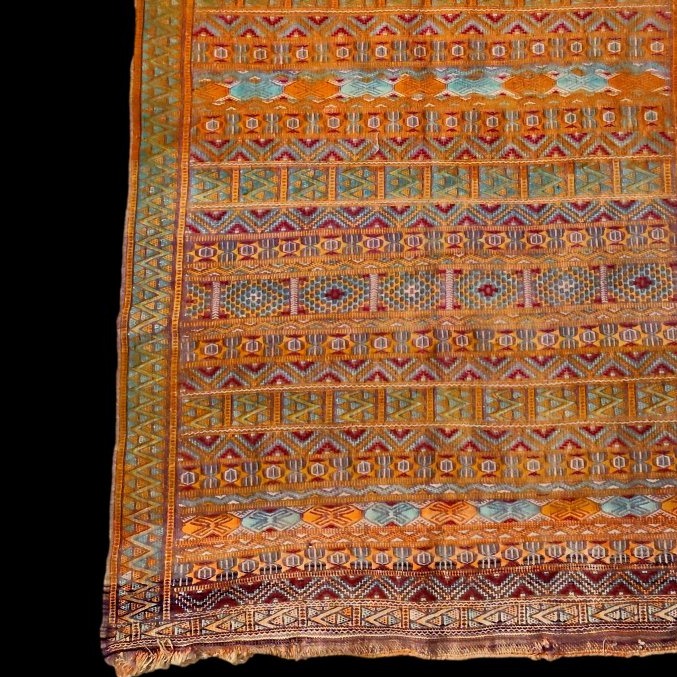 Khemisset Rug, Berber Kilim, Embroidered Hanbel, 98 X 168 Cm, Wool, Middle Atlas, Morocco, 1900–1930-photo-2