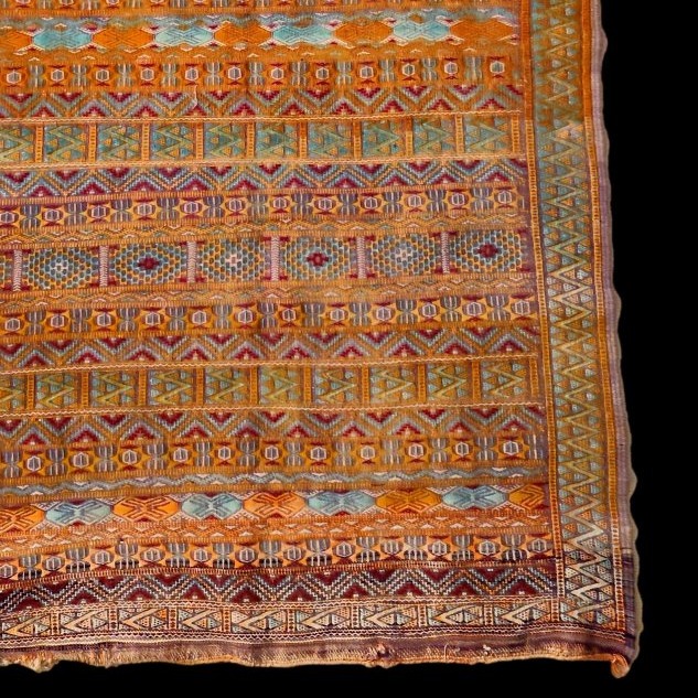 Khemisset Rug, Berber Kilim, Embroidered Hanbel, 98 X 168 Cm, Wool, Middle Atlas, Morocco, 1900–1930-photo-3