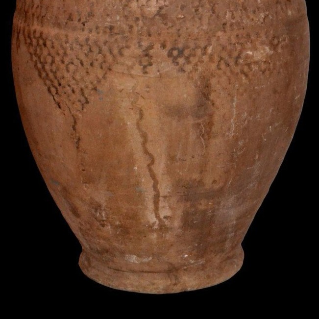 Berber Water Jug, Hand-painted Terracotta, H 44 Cm, Haouz, Morocco, Early 20th Century-photo-3